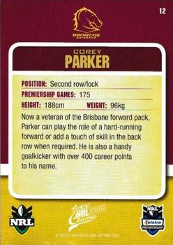 2009 Select Classic #12 Corey Parker Back
